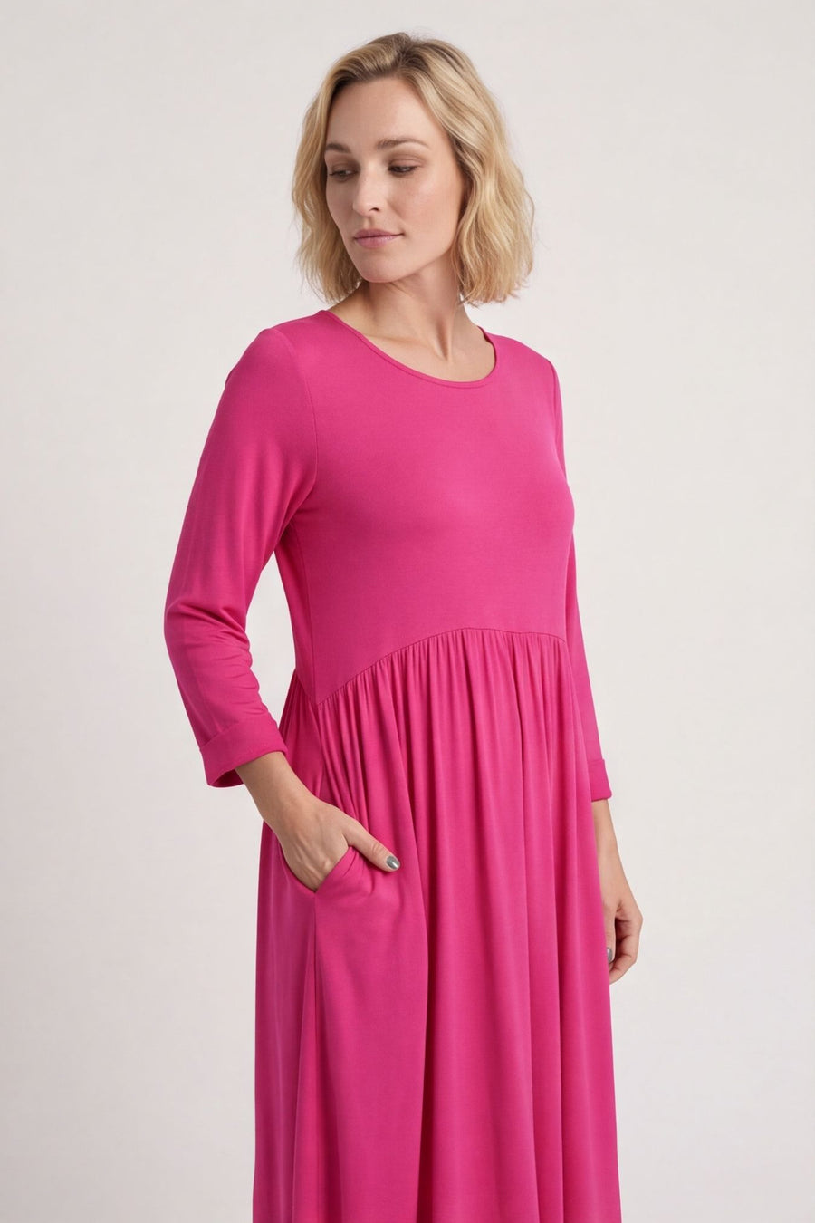 Kylie Long Sleeve Dress Fuchsia – image 1 of 5