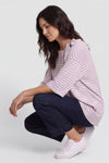 Trixie Stripe Tie Cotton Top Lilac – image 1 of 5