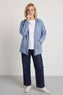 Dariana Zip Hooded Cotton Top Blue – image 1 of 6