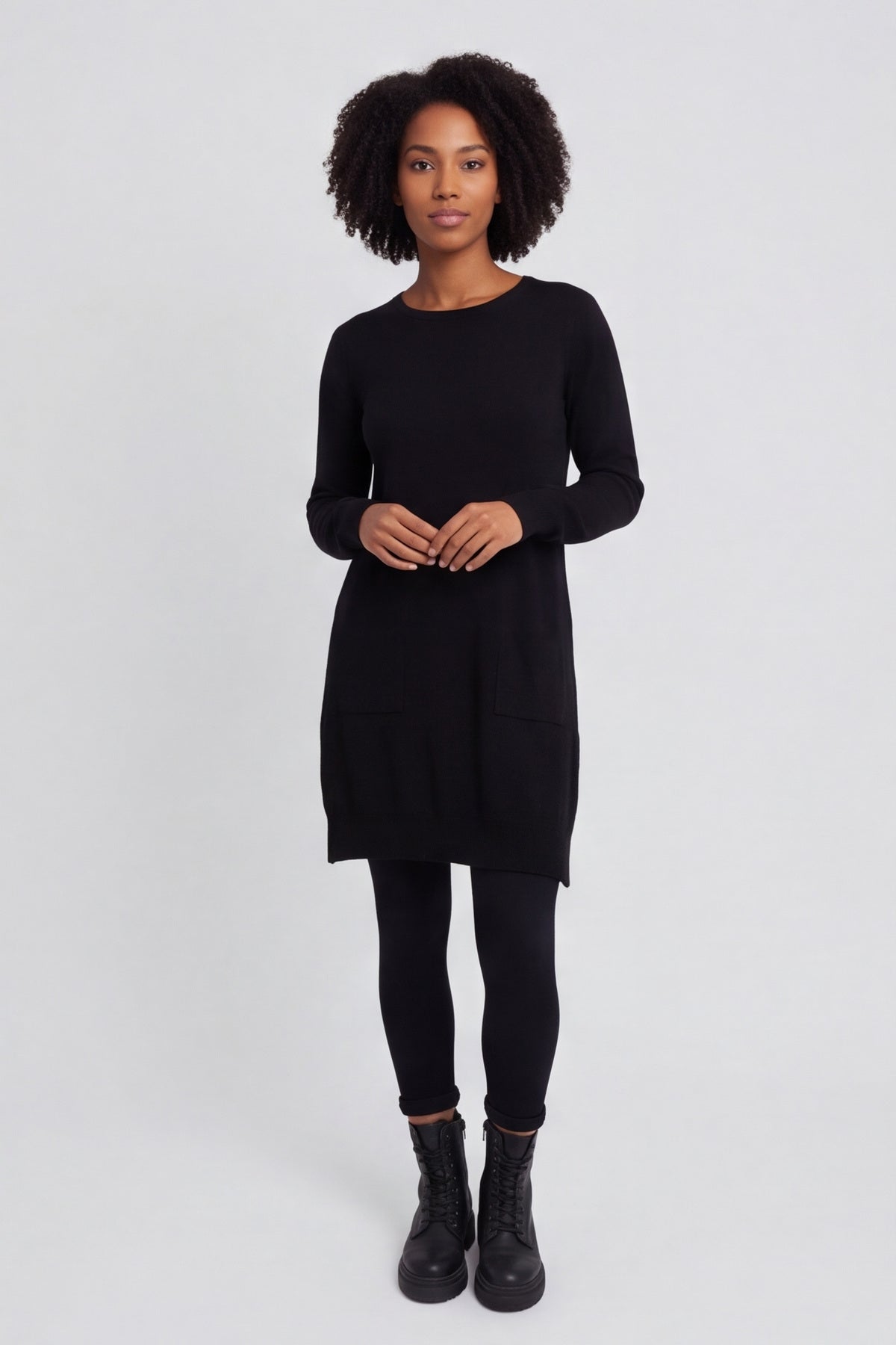 Elisa Pocket Knitted Tunic Black – image 1 of 6