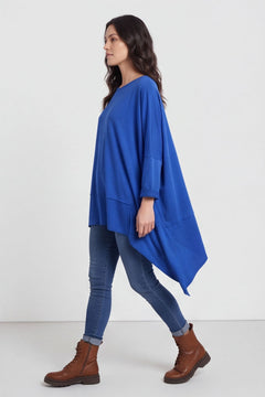 Margie Dip Side Cotton Top Cobalt – image 1 of 6