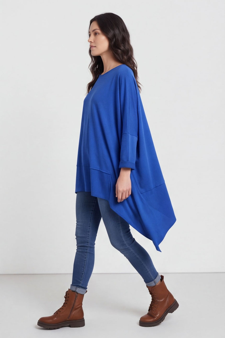 Margie Dip Side Cotton Top Cobalt – image 1 of 6