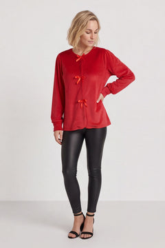Rhona Bow Front Top Red – image 1 of 6