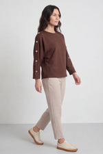 Lesley Button Top Cocoa Cocoa - Lesley Button Top Cocoa – image 1 of 6