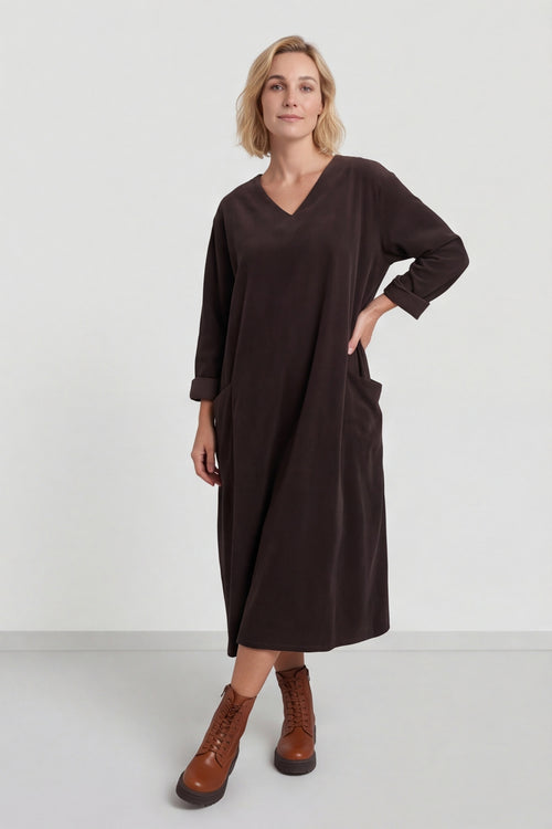 Cerys Cord Pocket Dress Cocoa – image 1 of 6