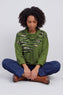 Lydia Cowl Print Cotton Top Olive – image 1 of 6
