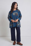 Rachel Print Needlecord Top Teal – image 1 of 6