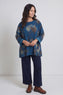 Rachel Print Needlecord Top Teal – image 1 of 6
