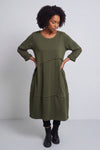 Minnie Seam Detail Cotton Tunic Khaki – image 1 of 5