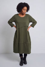 Minnie Seam Detail Cotton Tunic Khaki Khaki - Minnie Seam Detail Cotton Tunic Khaki – image 1 of 5
