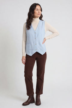 Maryam Linen Waistcoat Light Blue – image 1 of 4
