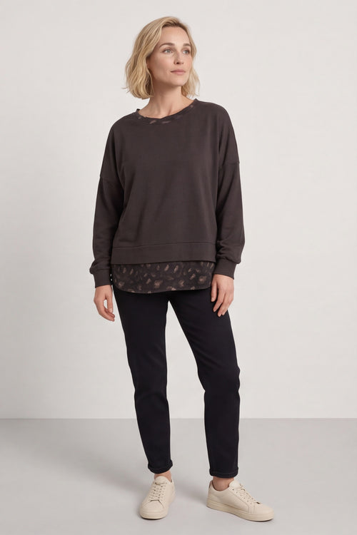 Nicky Leopard Print Cotton Top Cocoa – image 1 of 6