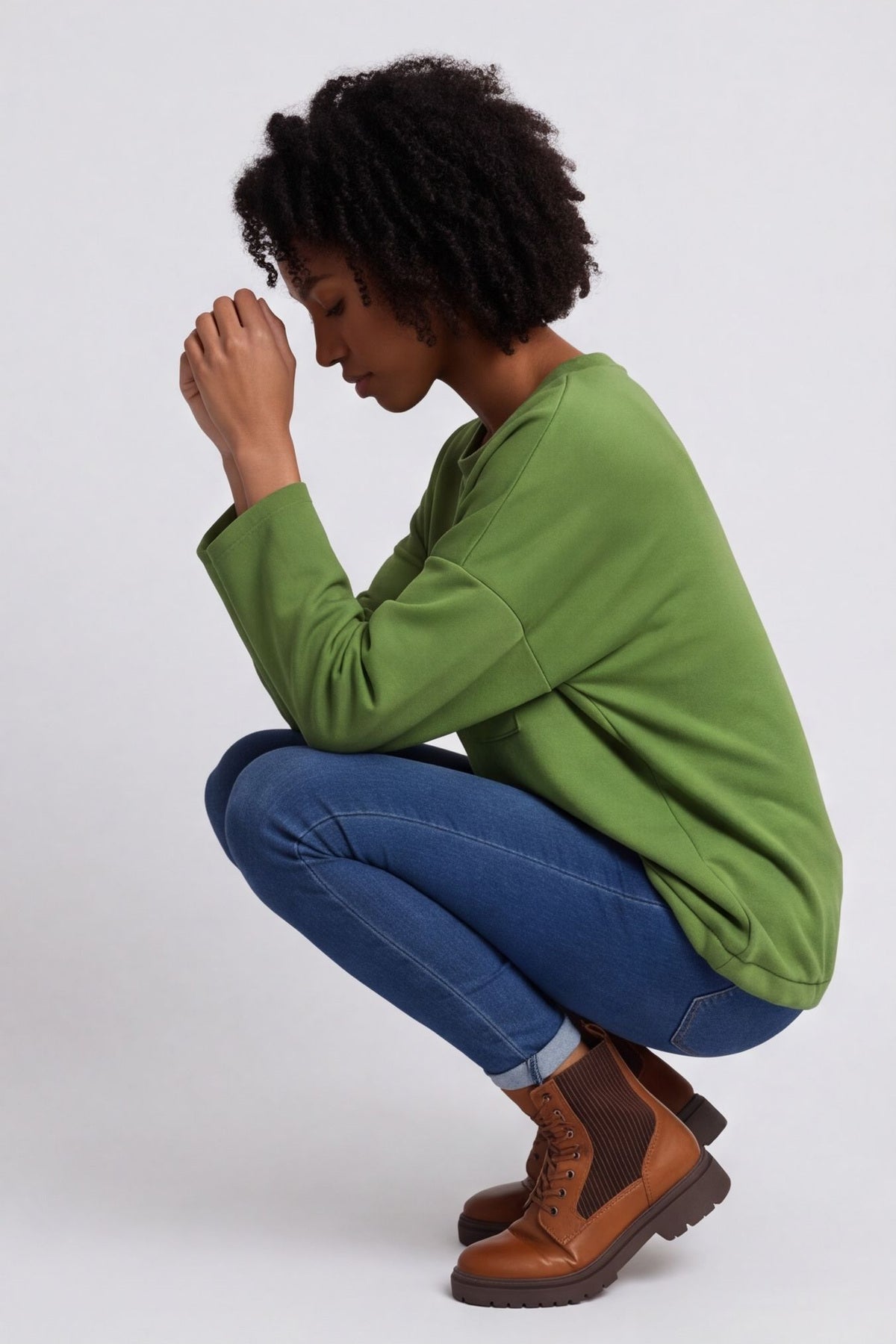 Tania Pocket Top Olive – image 1 of 6