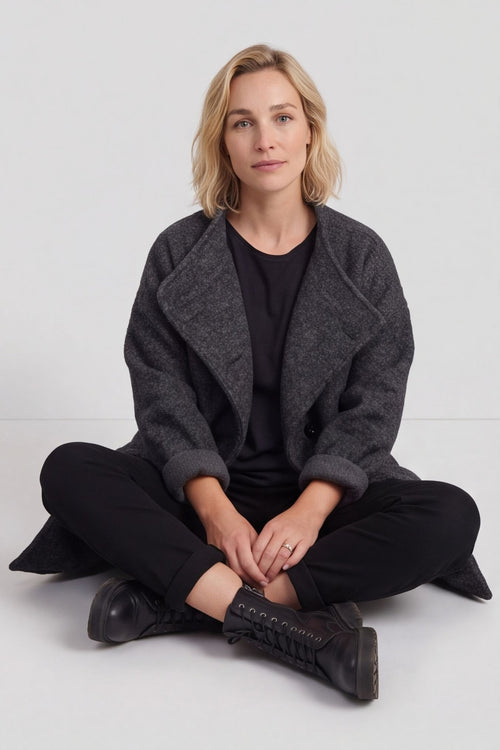 Shona Boucle Jacket Charcoal – image 1 of 5