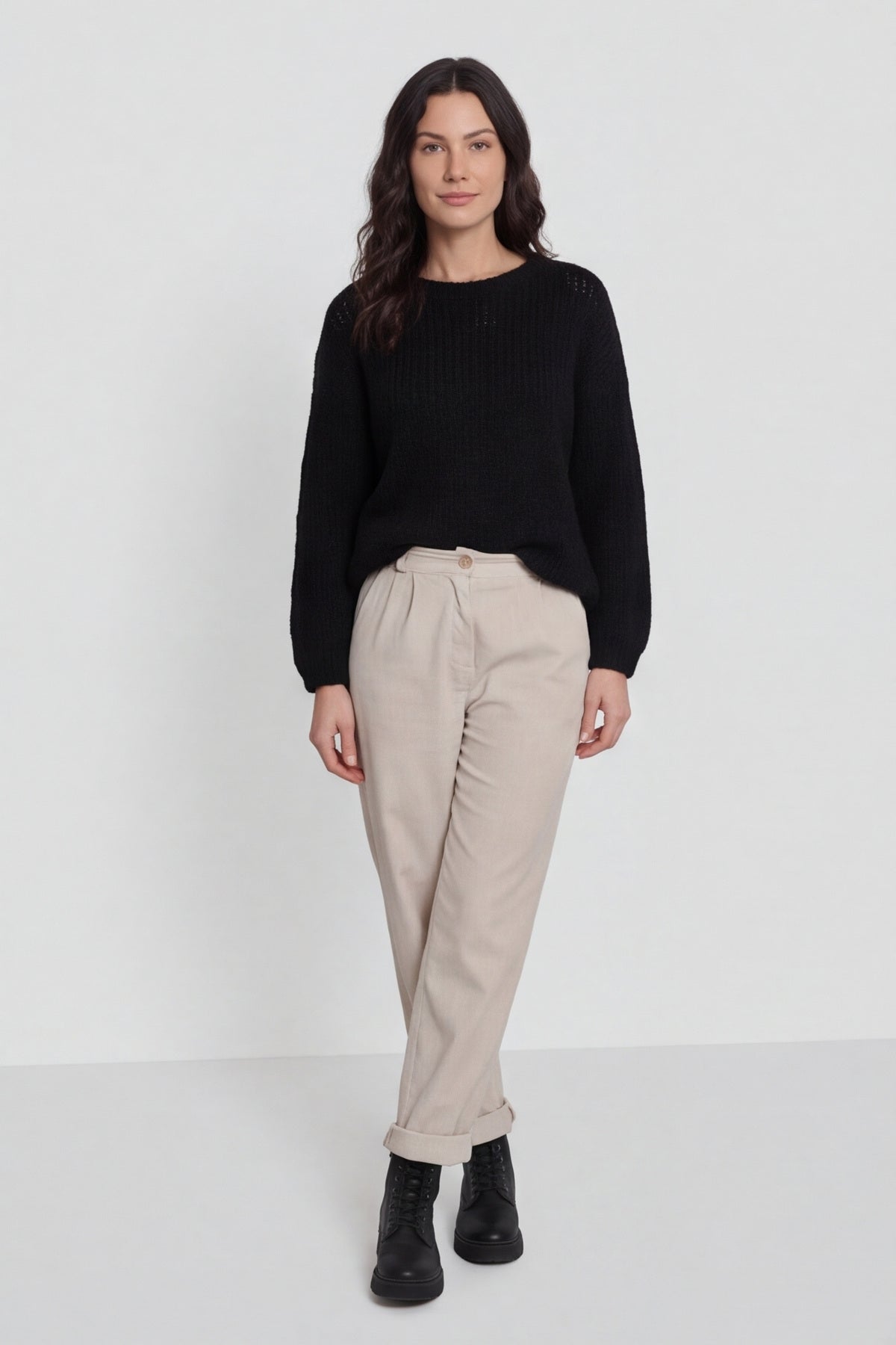 Carmella Needlecord Trousers Stone – image 1 of 6