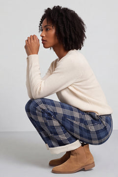 Kirri Check Trousers Navy – image 1 of 6