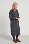 Dezi Needlecord Shirt Dress Charcoal – image 1 of 6