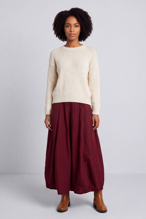Wilfreda Puffball Cotton Skirt Wine – image 1 of 5