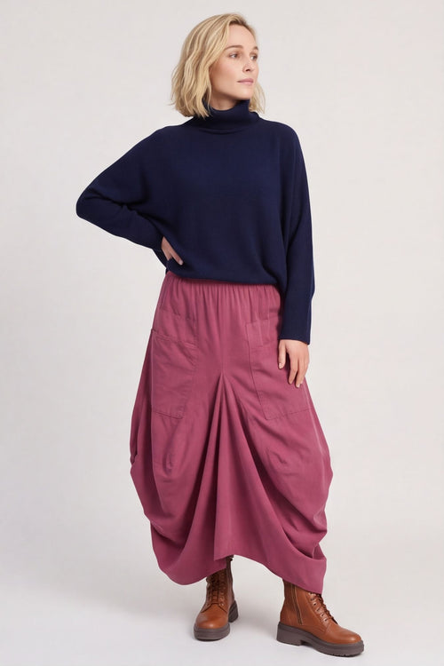 Orla Needlecord Parachute Skirt Plum – image 1 of 5
