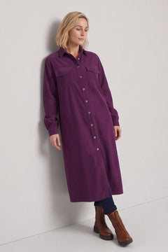 Dezi Needlecord Shirt Dress Purple – image 1 of 6