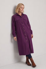 Dezi Needlecord Shirt Dress Purple Purple - Dezi Needlecord Shirt Dress Purple – image 1 of 6