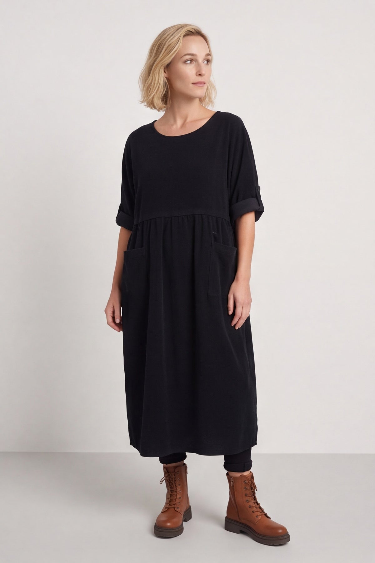 Etta Needlecord Dress Black – image 1 of 4