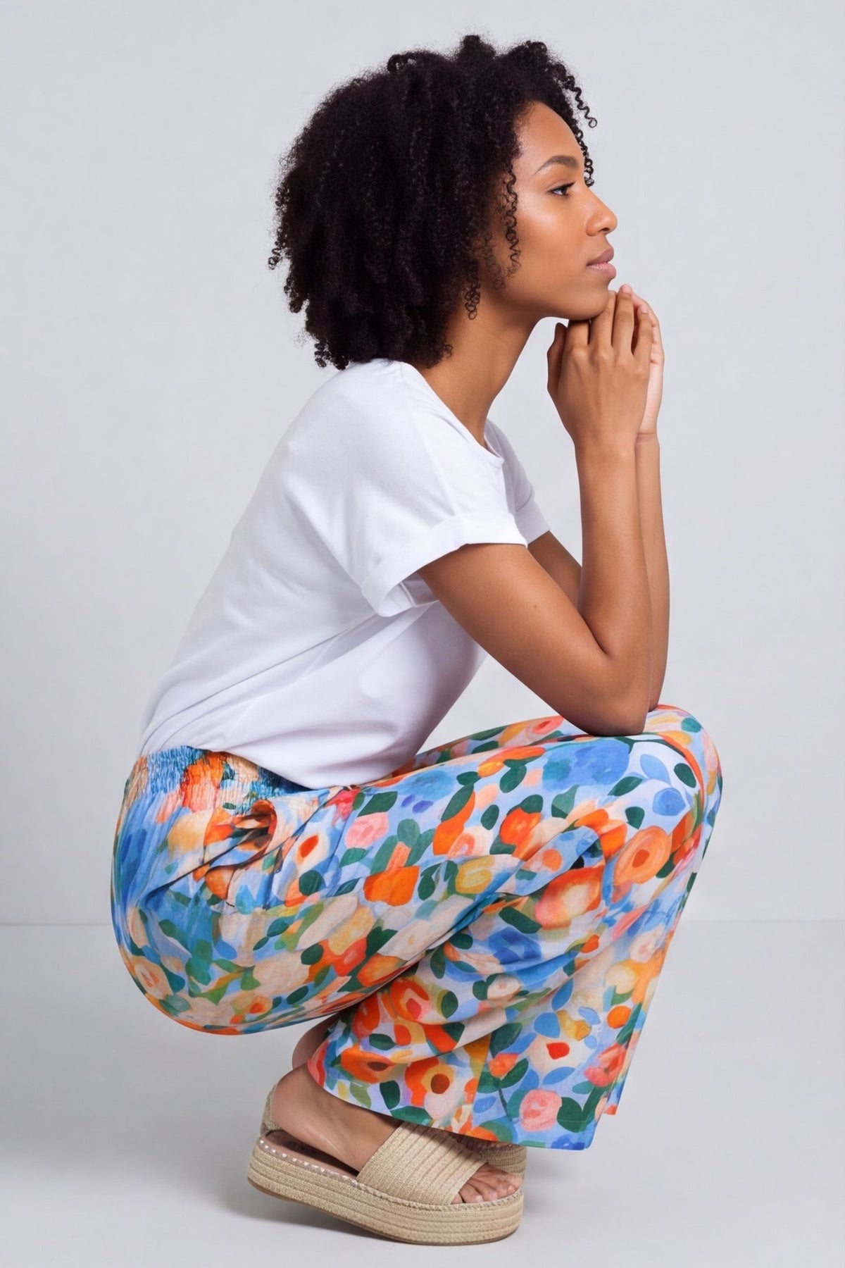 Lelia Print Trousers Light Blue – image 1 of 6