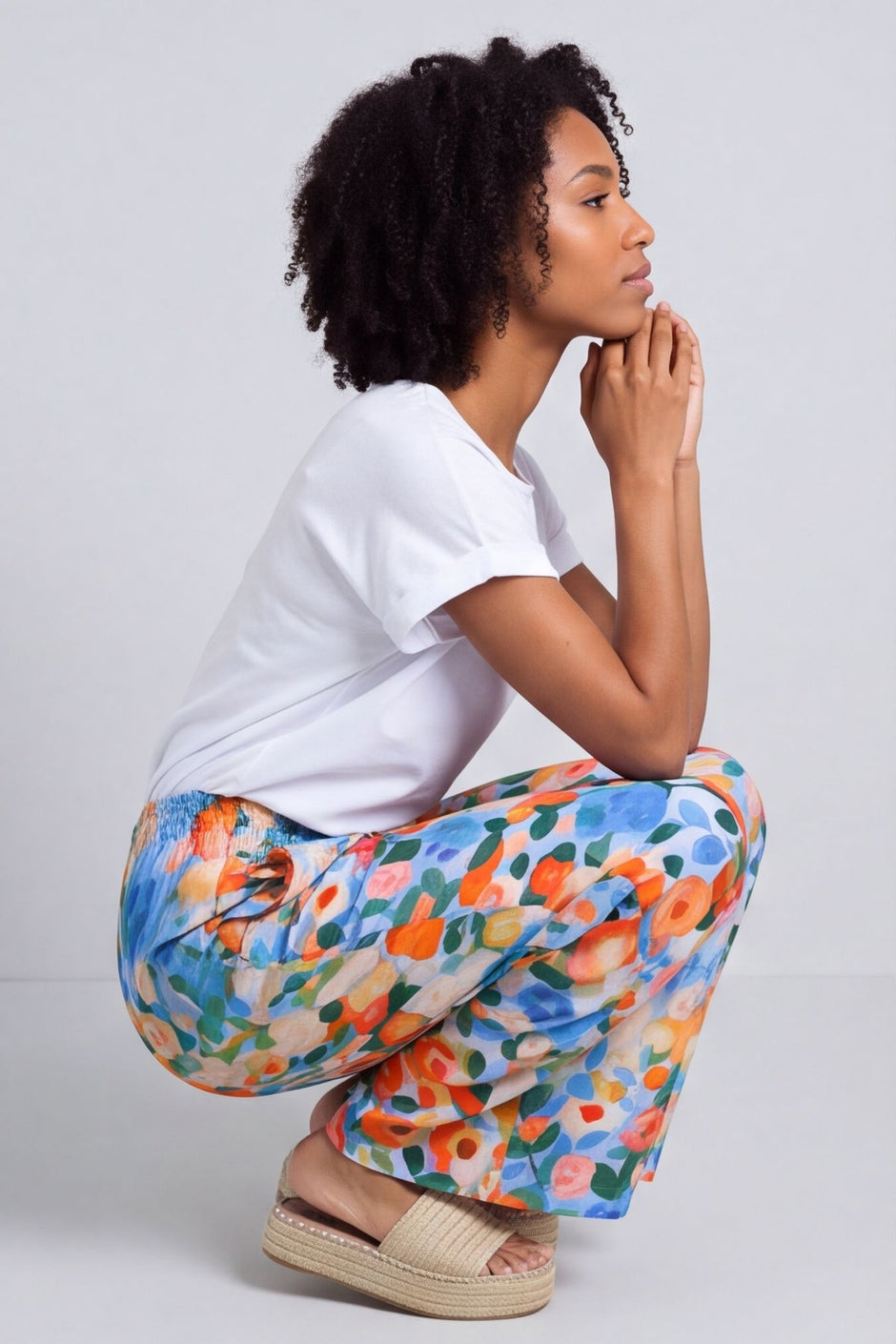 Lelia Print Trousers Light Blue – image 1 of 6