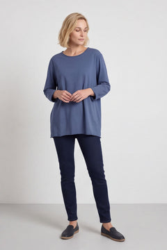 Amber Cotton Top Navy – image 1 of 5