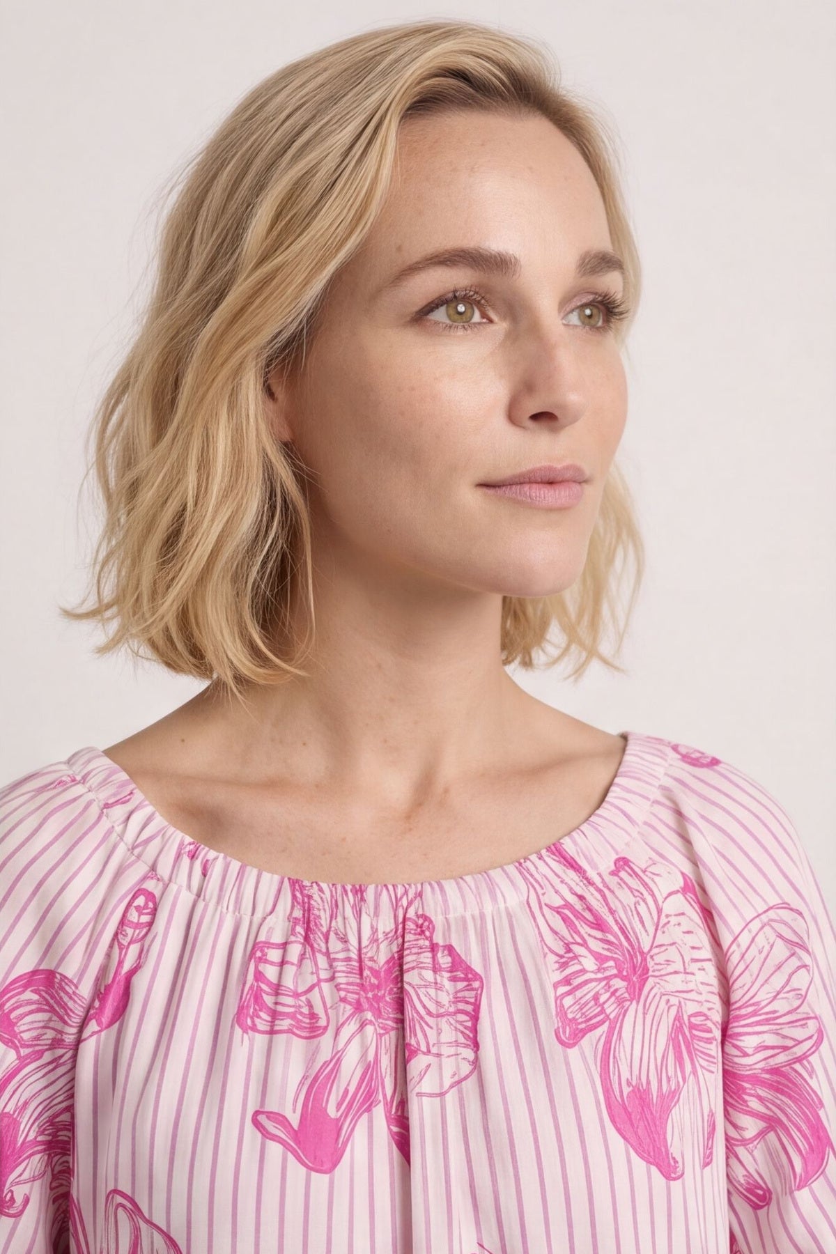 Fabiola Print Bardot Tunic Fuchsia – image 2 of 5
