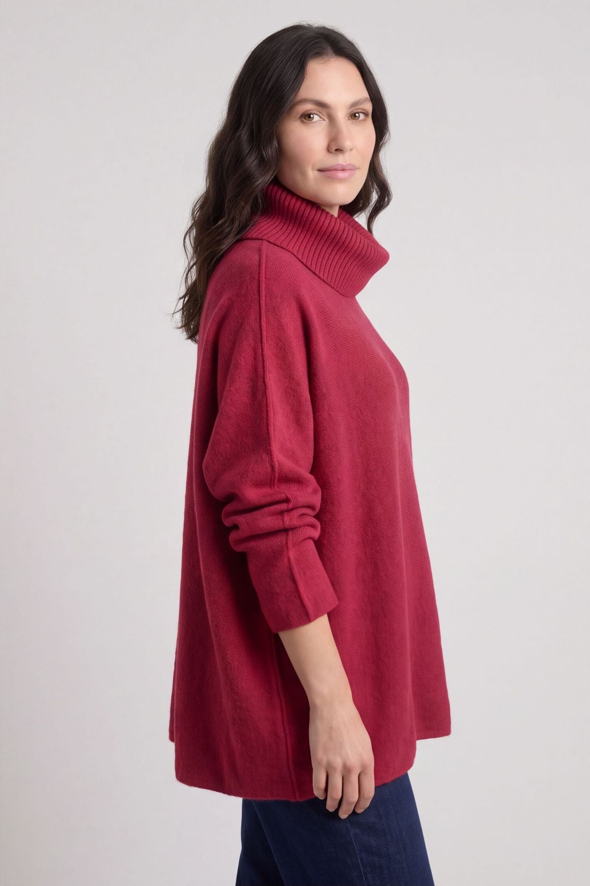 Jude Polo Neck Knitted Jumper Wine – image 2 of 3