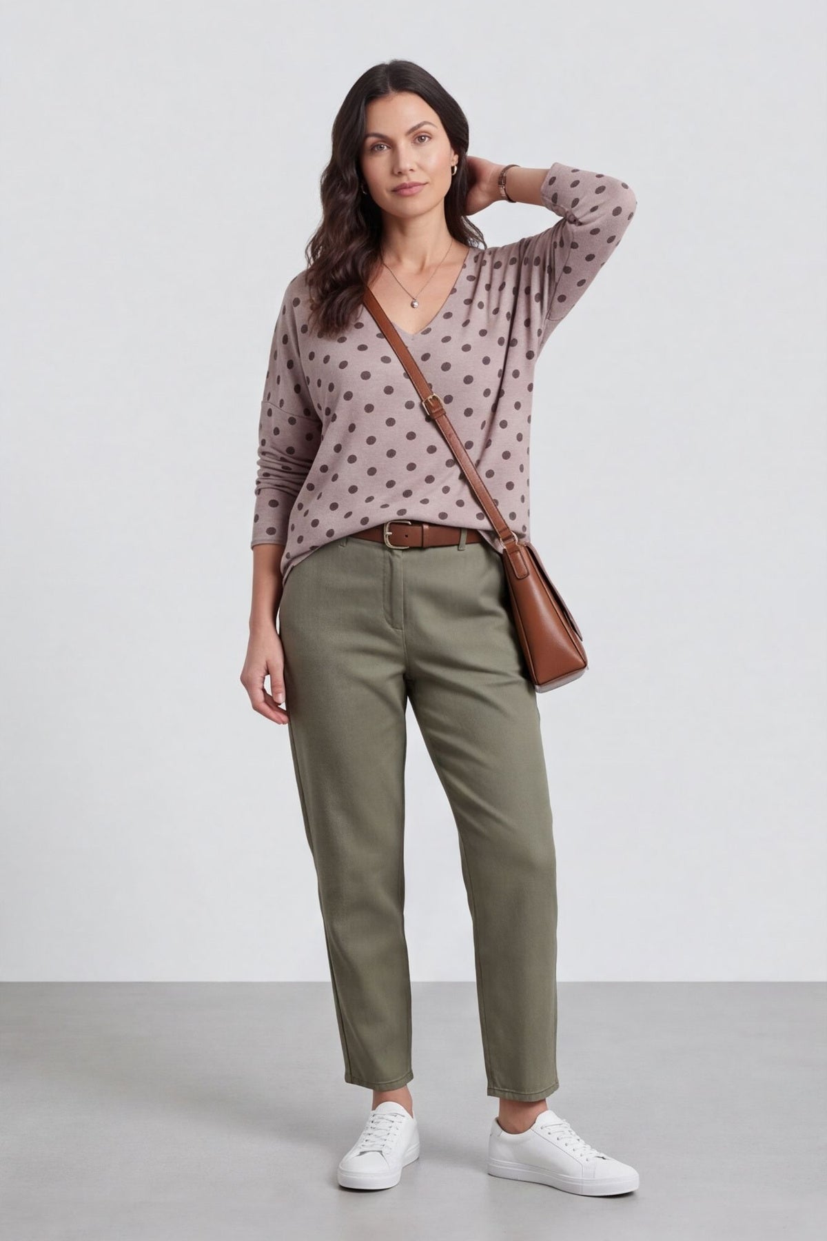Lola Relaxed Polka Dot V-Neck Top – image 2 of 6