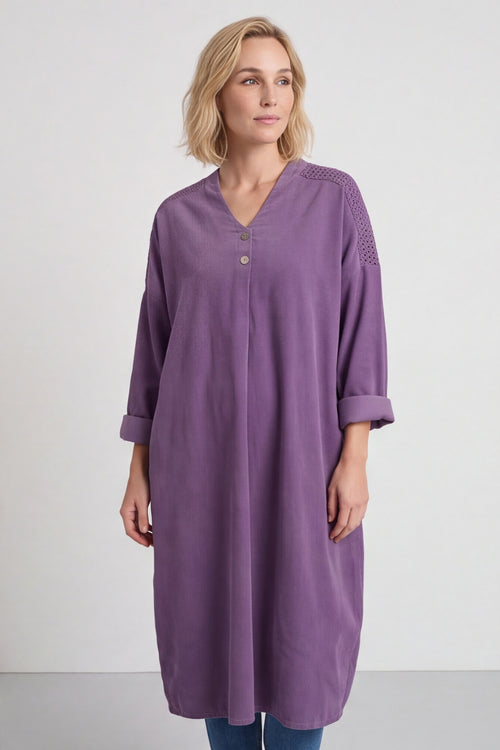 Terrie Needlecord Dress Purple – image 2 of 6