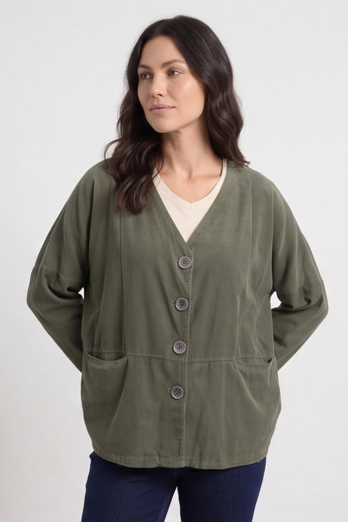 Kristen Needlecord Jacket Khaki – image 2 of 6