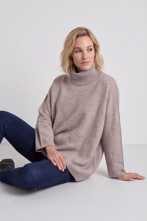 Jude Polo Neck Knitted Jumper Mocha – image 2 of 5