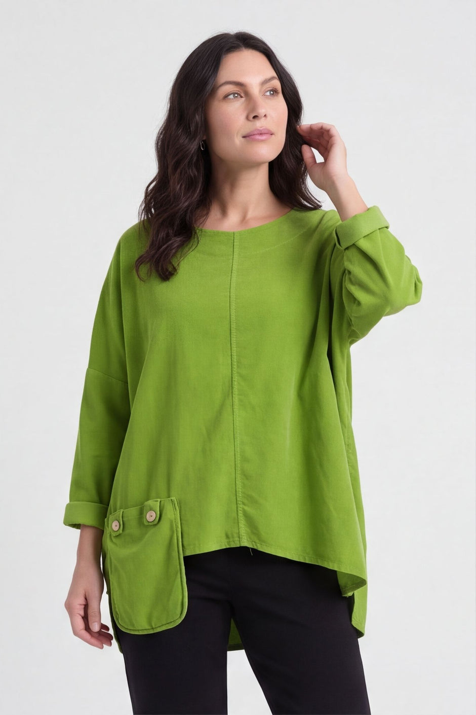 Daisy Needlecord Top Green – image 2 of 5