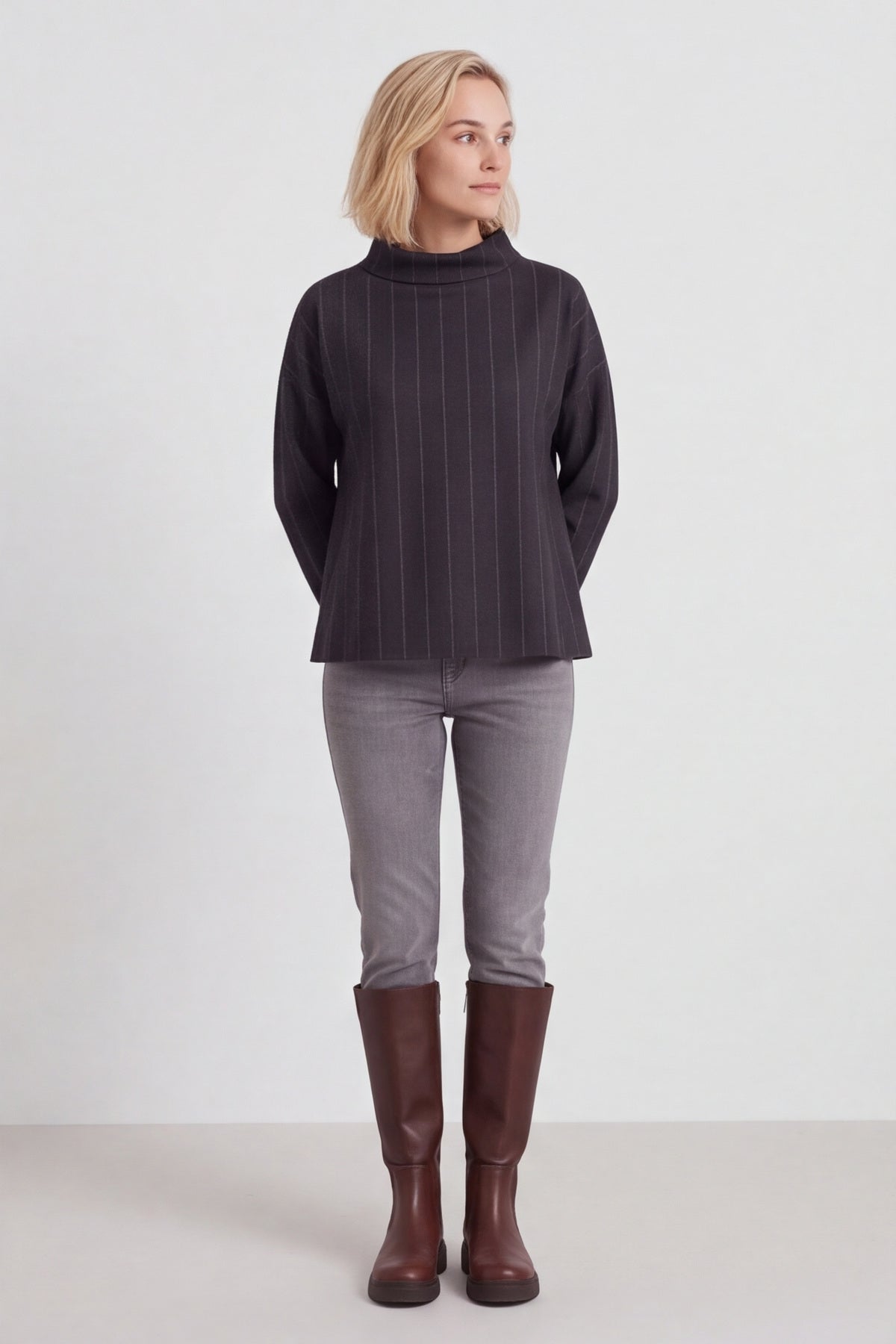 Siobhan Cowl Neck Top Black – image 2 of 6