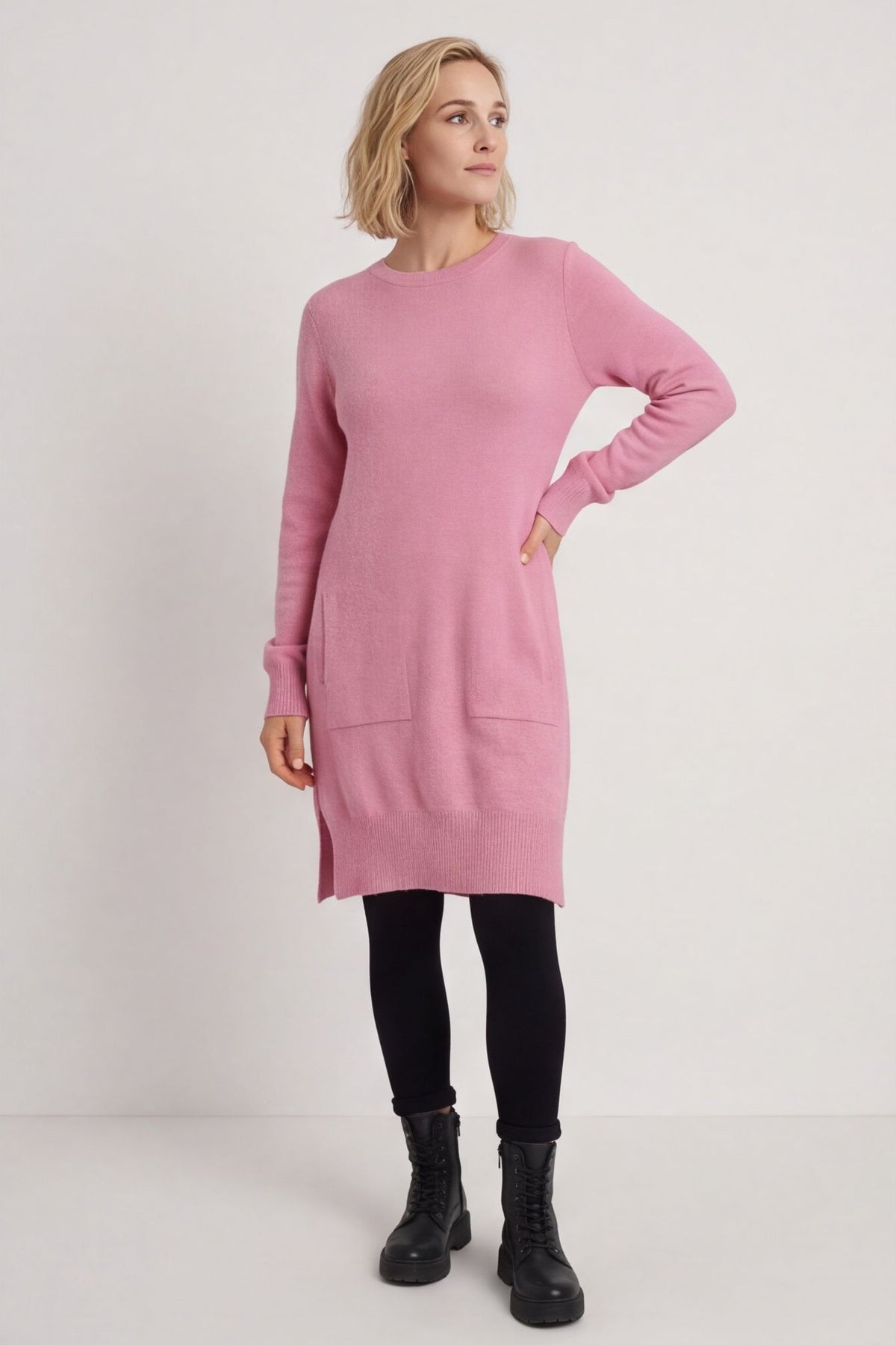 Elisa Pocket Knitted Tunic Pink – image 2 of 5