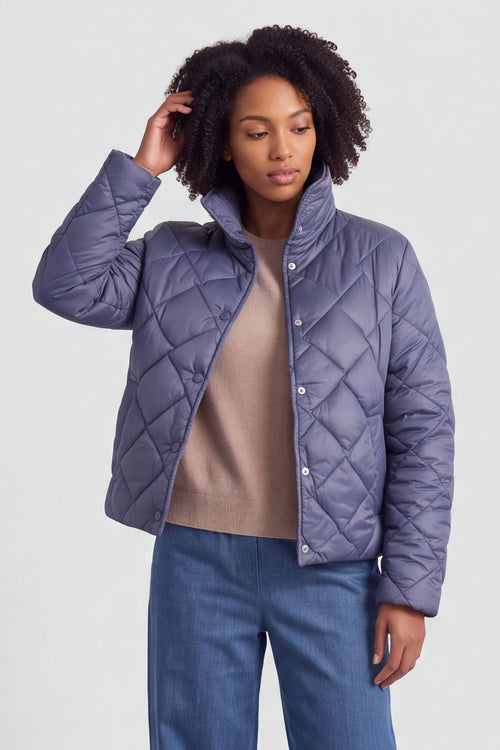 Catalina Padded Navy Jacket - Image 3