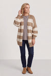 Kennedy Stripe Knitted Cardigan Camel – image 2 of 5