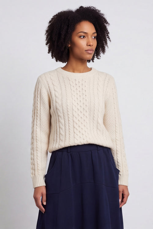 Georgetta Belted Cotton Skirt Navy – image 2 of 6