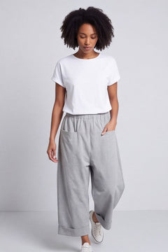 Jaye Pocket Cotton Trousers Marl Grey