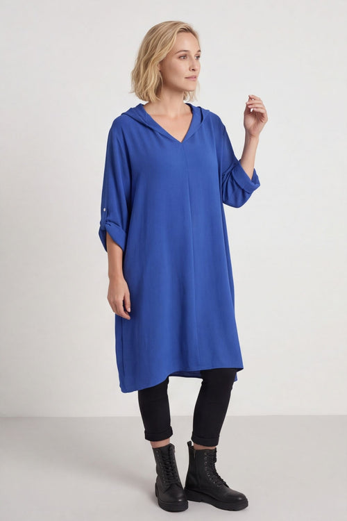 Viviette Hooded Tunic Cobalt – image 2 of 4