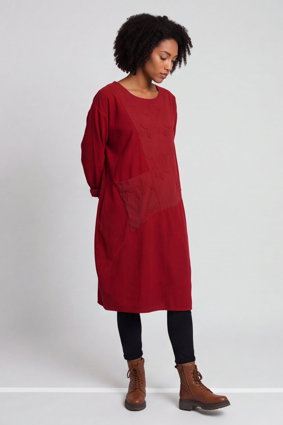 Laurie Needlecord Dress Red – image 2 of 6