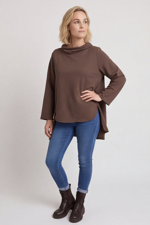 Courtney Cotton Top Cocoa – image 2 of 6