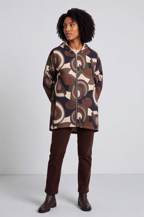 Cynthia Print Zip Hooded Jacket Black – image 2 of 6