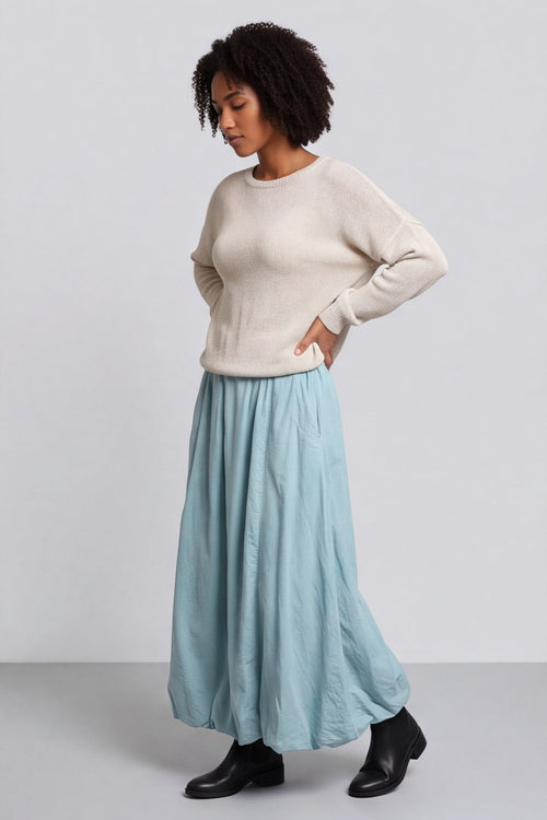 Wilfreda Puffball Cotton Skirt Sage Green – image 2 of 6