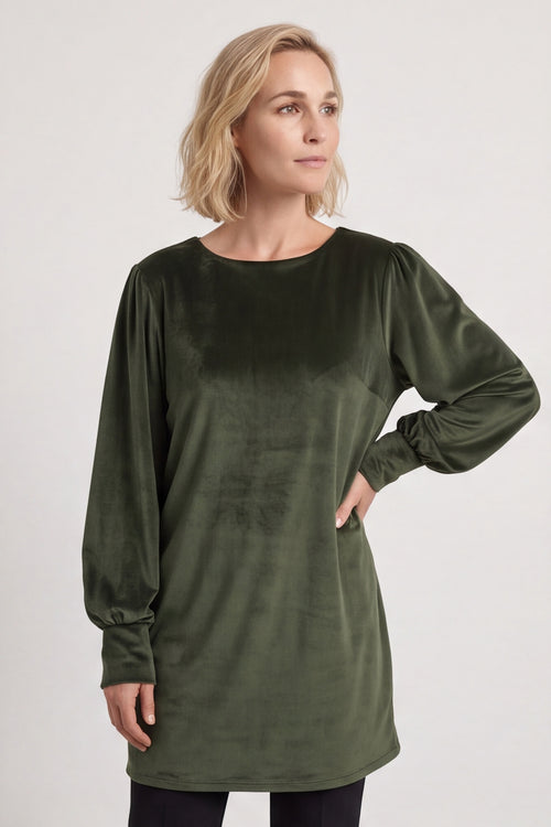 Zannah Button Back Tunic Khaki – image 2 of 5