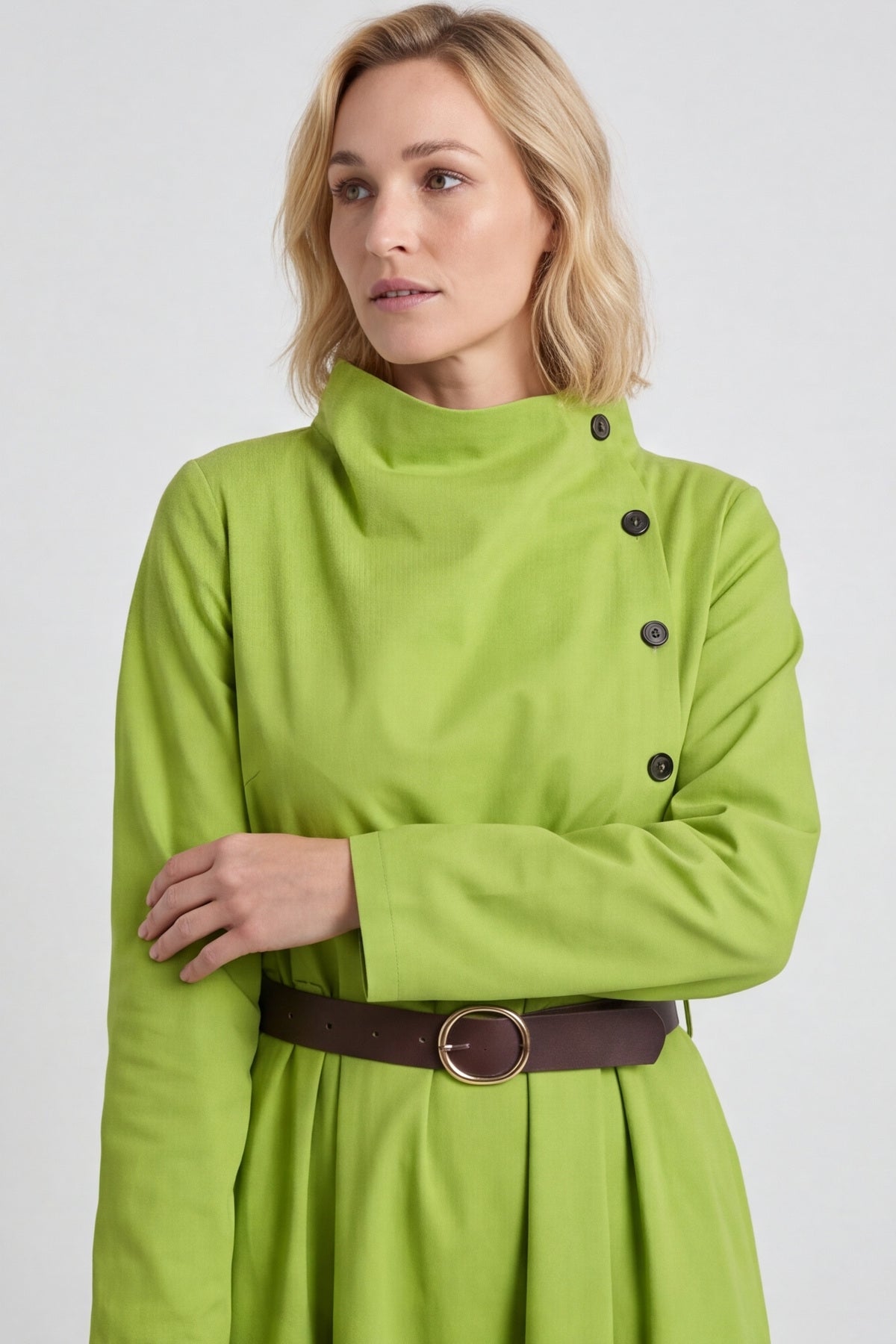 Eudora Belted Dress Green – image 2 of 6