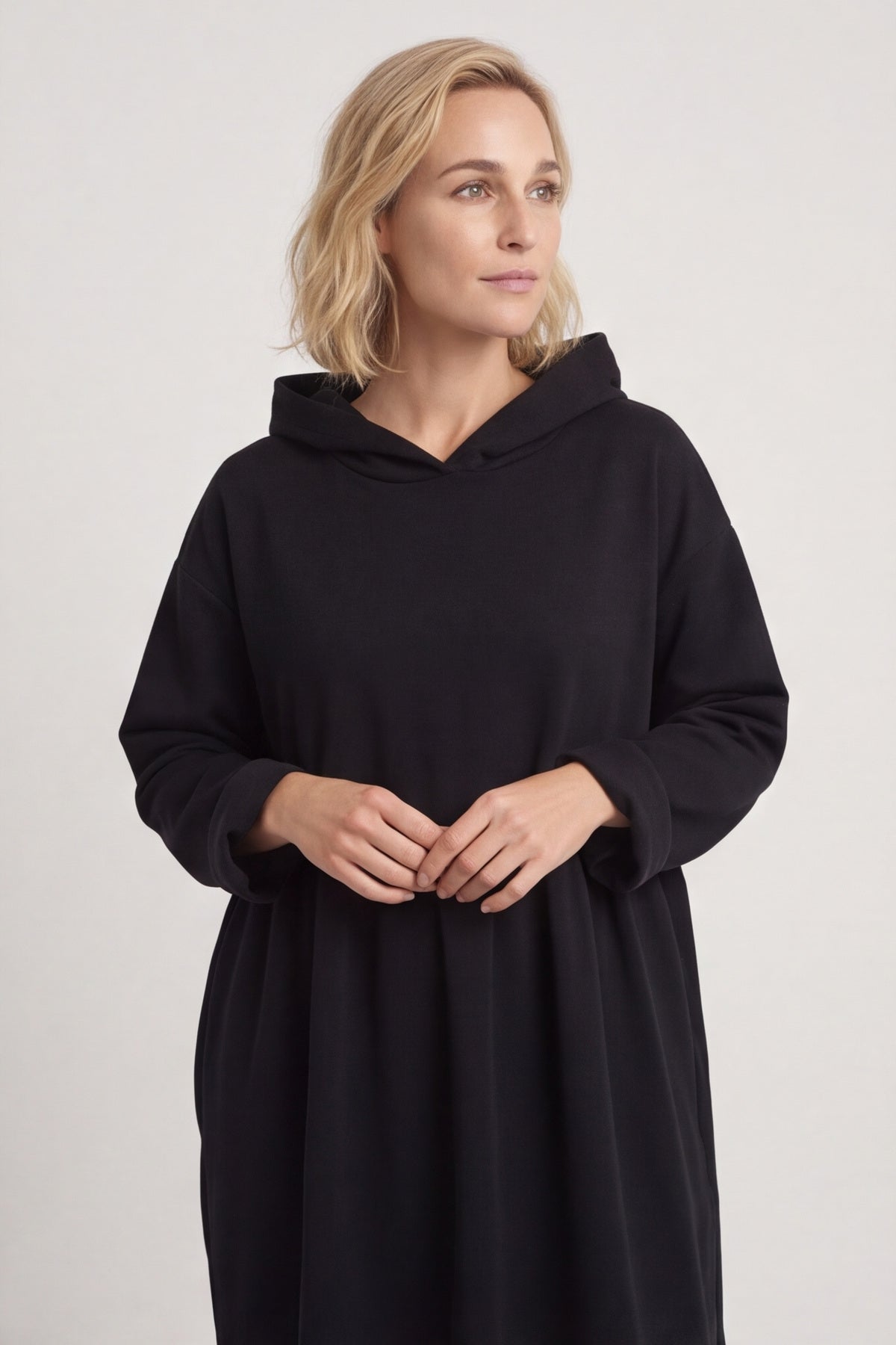 Saskia Hooded Dress Black – image 2 of 4